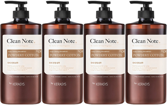 케라시스 클린노트 샴푸 파우더리 코튼향, 1L, 4개