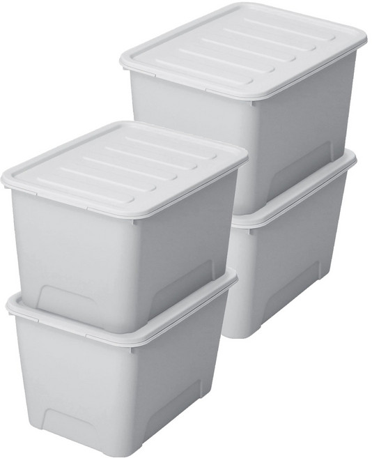 가쯔 국내 제조 마카롱 리빙박스, 라이트그레이, 120L, 4개