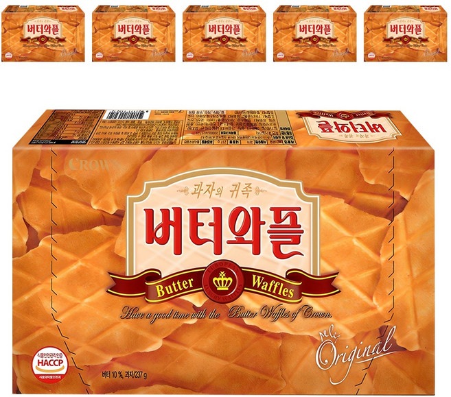 크라운 버터와플, 237g, 6개
