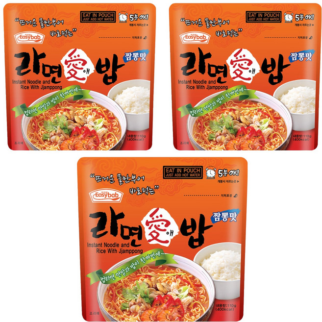 이지밥 라면애밥 짬뽕맛, 110g, 3개
