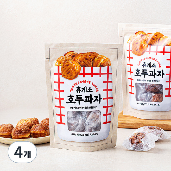 휴게소 호두과자, 90g, 1개입, 4개