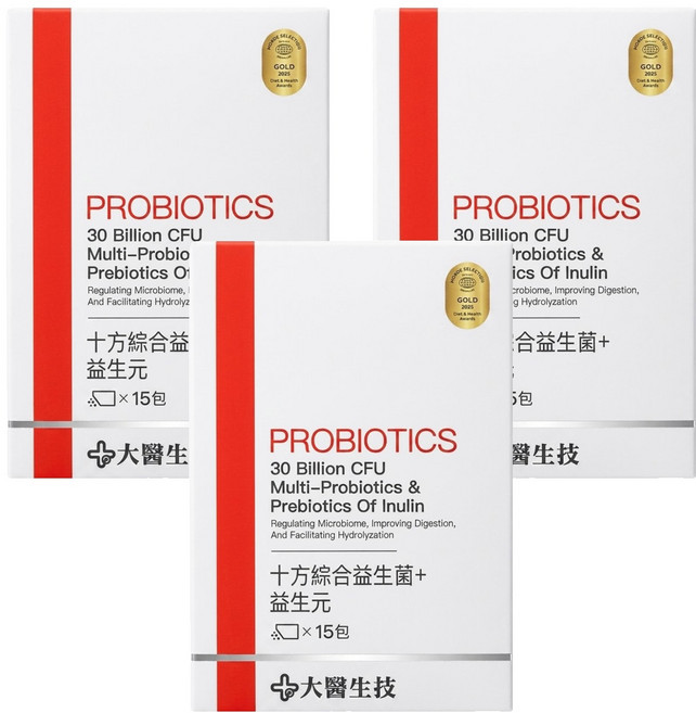 大醫生技 十方綜合益生菌 + 益生元, 15包, 3g, 3盒