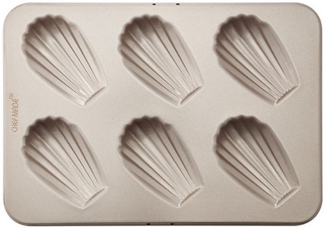 CHEFMADE 學廚 香檳金6連瑪德蓮蛋糕模 WK9029, 1個