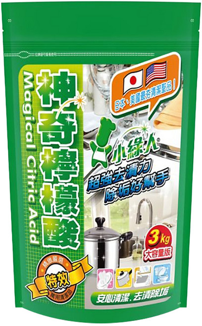 小綠人 神奇檸檬酸, 3kg, 1袋