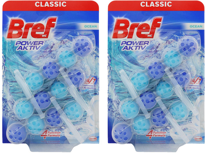 Bref 妙力 強力馬桶芳香清潔球 藍色 海洋香氛 3個, 2組, 150g