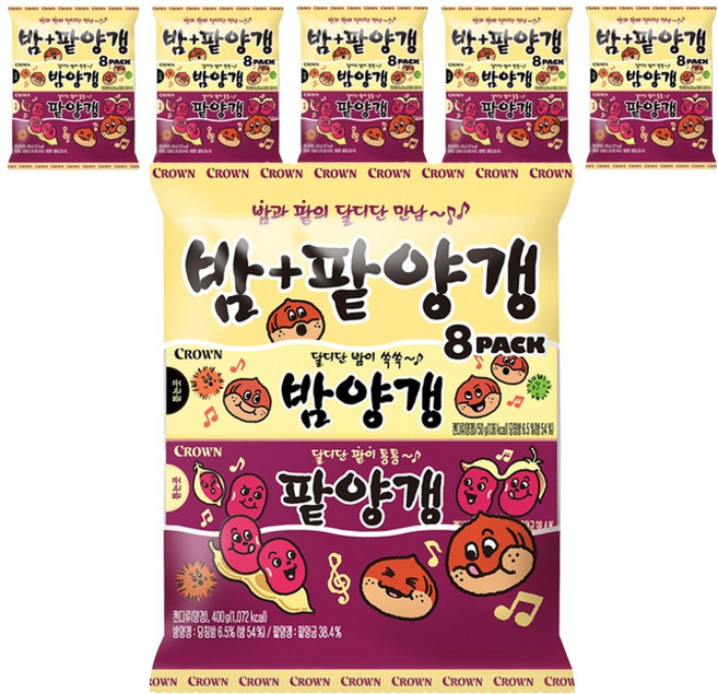크라운 밤양갱 4p + 팥양갱 4p, 400g, 6세트