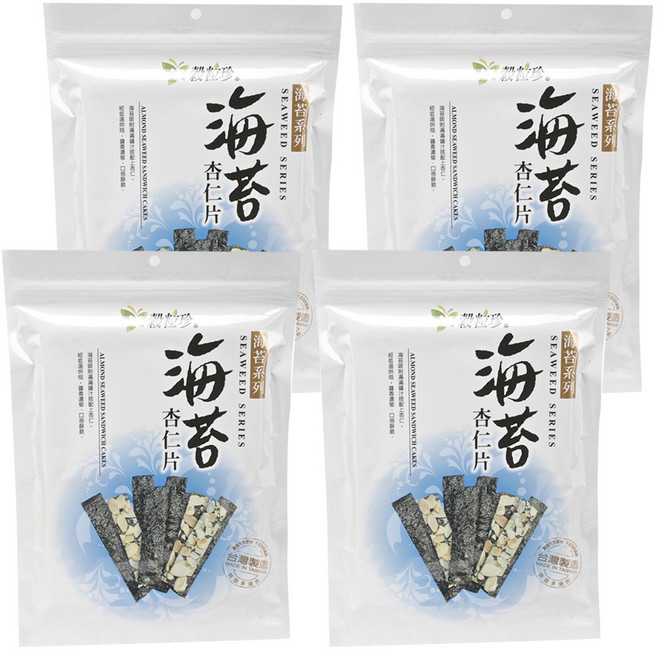榖粒珍 海苔原味杏仁片, 40g, 4包