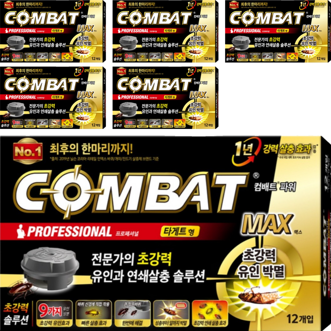 컴배트 파워 바퀴용 유인살충제 타게트형, 12g, 6개