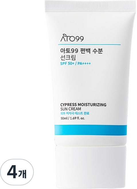 아토99 편백수 수분 선크림 SPF50+ PA++++, 4개, 50ml