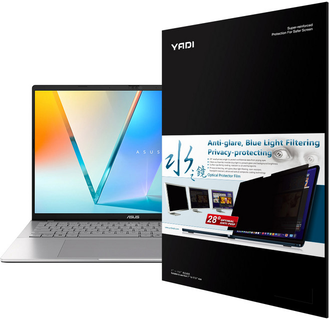 YADI 亞第 水之鏡 16 : 10 靜電吸附防窺片 ASUS Vivobook S16 S3607CA 專用 PF4PPA-W160, 1片