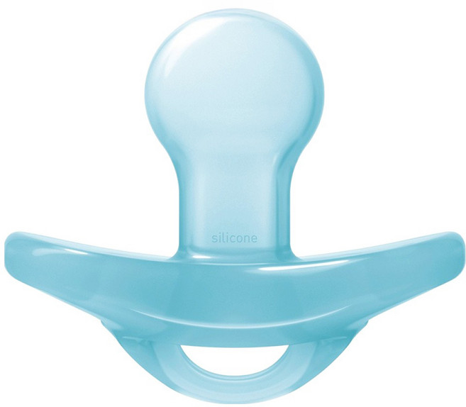 NUK SENSITIVE全矽膠安撫奶嘴, 0~6個月, 藍色, 1個