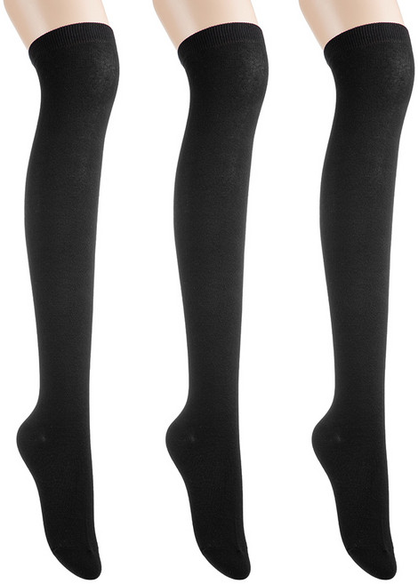 베이스알파에센셜 여성용 하이 니삭스 3켤레