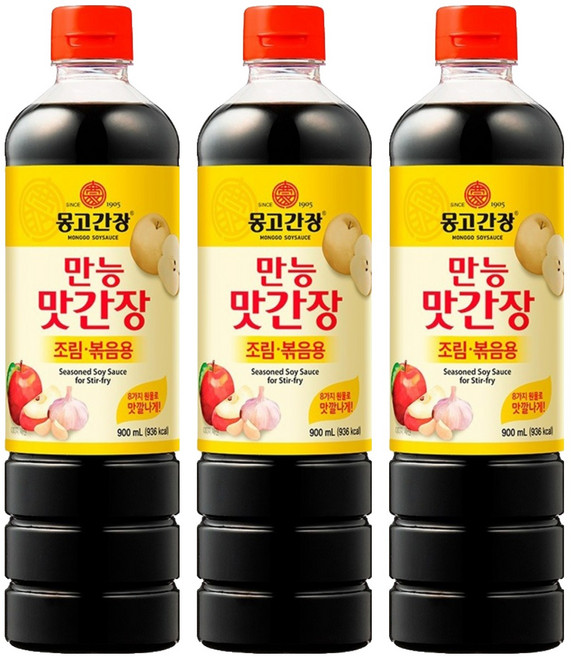 몽고간장 맛간장 조림 볶음용 만능간장, 900ml, 3개