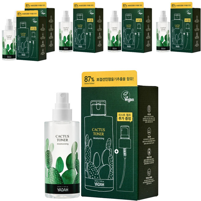 YADAH 仙人掌化妝水, 210ml, 6個