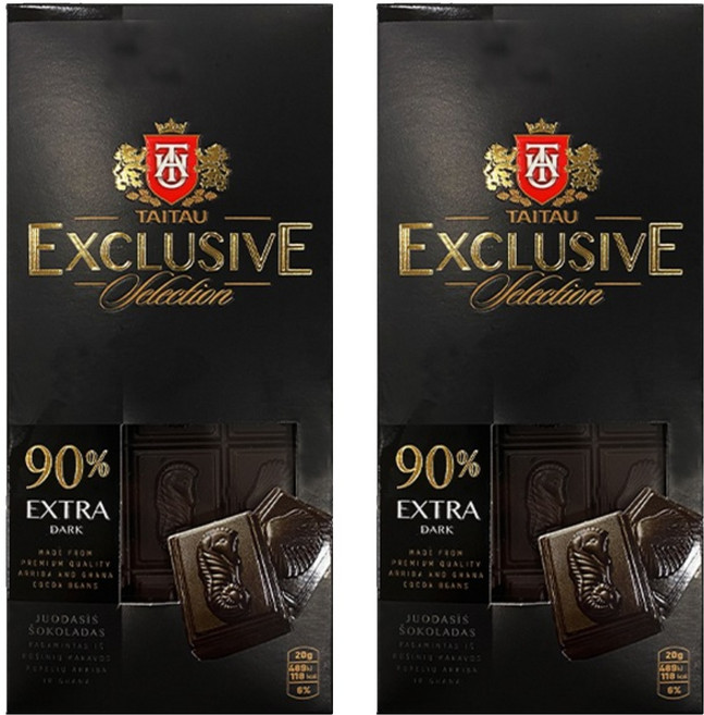 타이타우 익스클루시브 90% 다크초콜릿, 2개, 100g