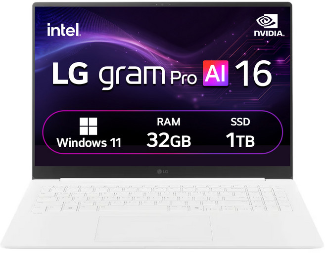 LG전자 2025 그램 프로 AI 16 코어 Ultra7 지포스 RTX 5050, 에센스 화이트, 16Z90TR-ED7WK, 1TB, 32GB, WIN11 Home