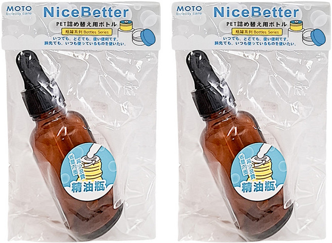 MOTO beauty care 精油瓶滴型30ml附吸, 單色, 2入