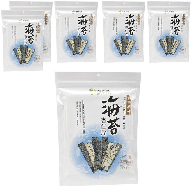 榖粒珍 海苔原味杏仁片, 40g, 6包