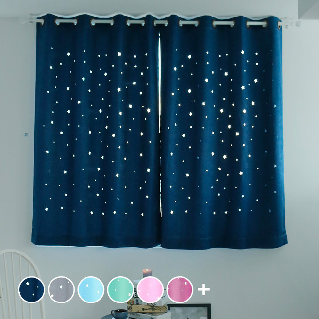 나비손길 별펀칭커튼 작은창 아일렛형