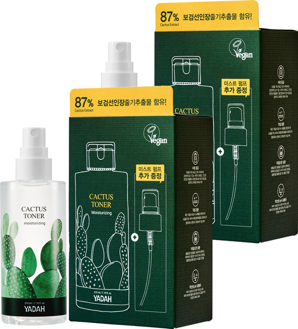 야다 선인장 토너, 210ml, 2개