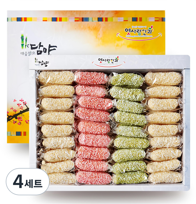 담양한과 꽃창포 삼색유과 선물세트, 640g, 4세트