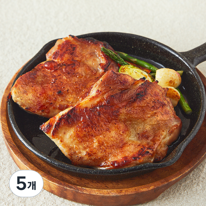 꾸브닝 도톰한 순살 넓적 치킨스테이크, 5개, 500g