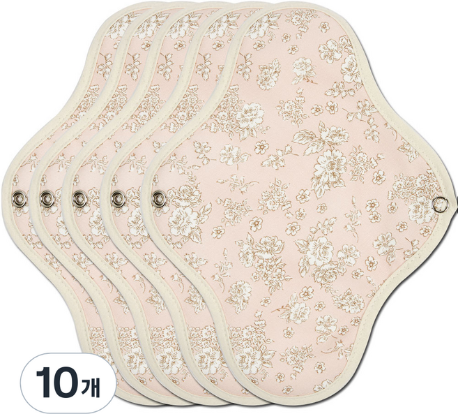 위즐리 면생리대 핑크플라워, 중형, 1개입, 10개
