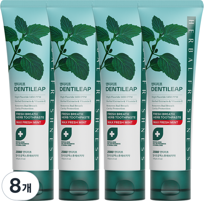 2080 덴티리프 일사오공맥스 후레쉬치약, 120g, 8개