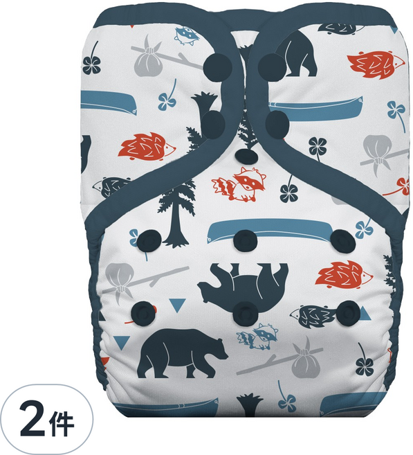 THIRSTIES 成長型口袋式布尿布 適合0-36個月的寶寶, Adventure Trail, 2件