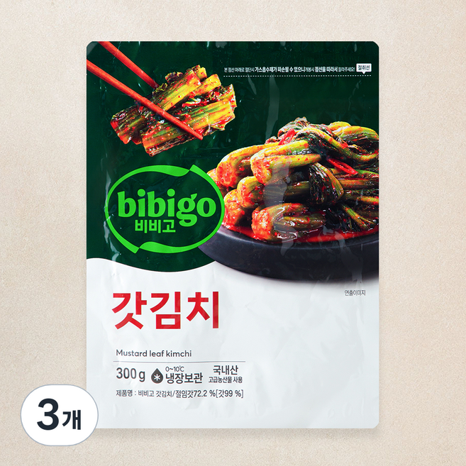 비비고 갓김치, 300g, 3개
