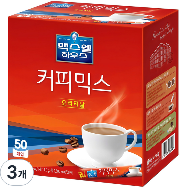 맥스웰하우스 커피믹스 오리지날, 11.8g, 50개입, 3개