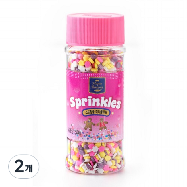 브레드가든 미니 플라워 4색 스프링클, 50g, 2개
