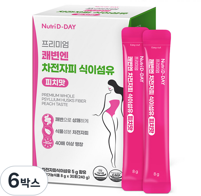 뉴트리디데이 프리미엄 쾌변엔 차전자피 식이섬유, 240g, 6박스
