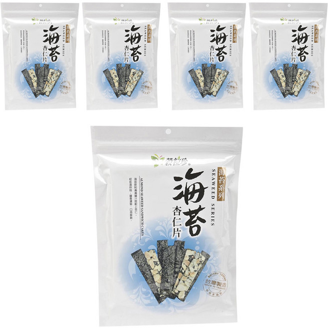 榖粒珍 海苔原味杏仁片, 40g, 5包