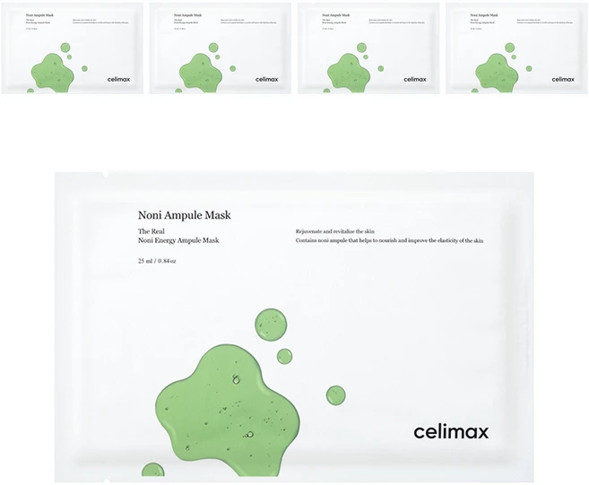 셀리맥스 더 리얼 노니 에너지 앰플 마스크 25ml, 1개입, 5개 - 쿠팡