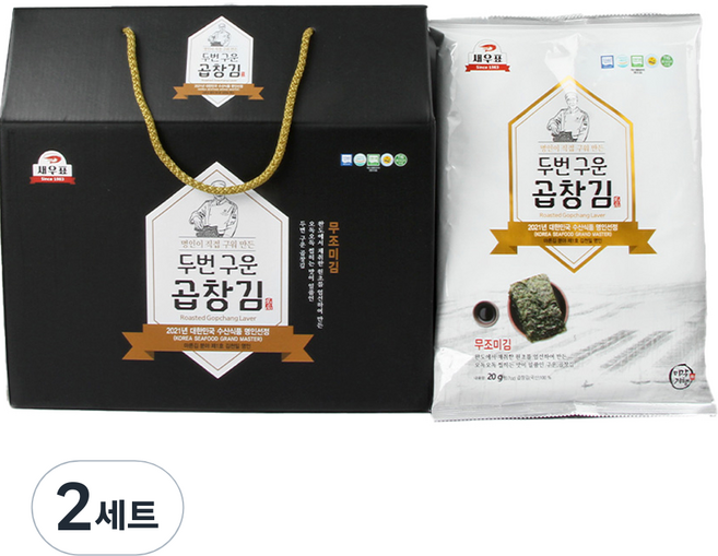 새우표 완도 구운 곱창김 프리미엄 선물세트, 2개, 200g