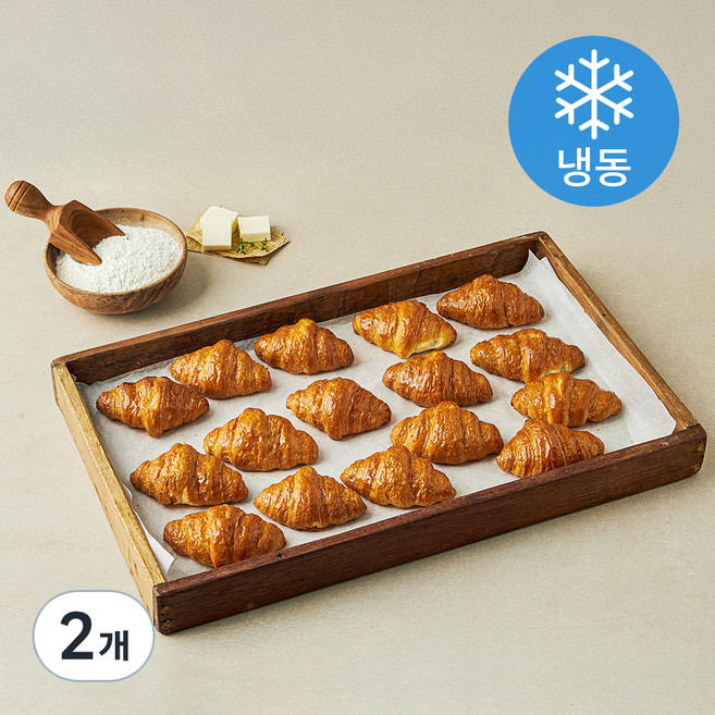 청아냉동식품 쥬르드뱅 로얄버터 미니 크로와상 완제 24개입 (냉동), 408g, 2개