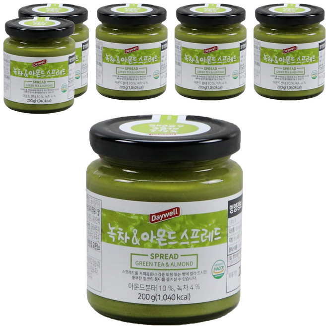 데이웰 녹차&아몬드 스프레드, 200g, 6개