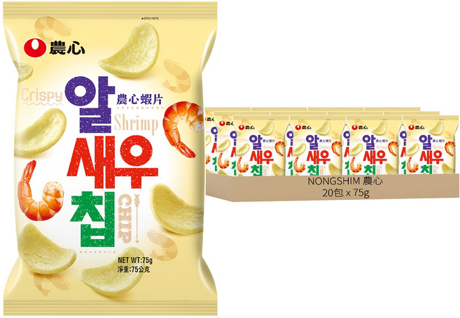 NONGSHIM 農心 蝦片, 75g, 20包
