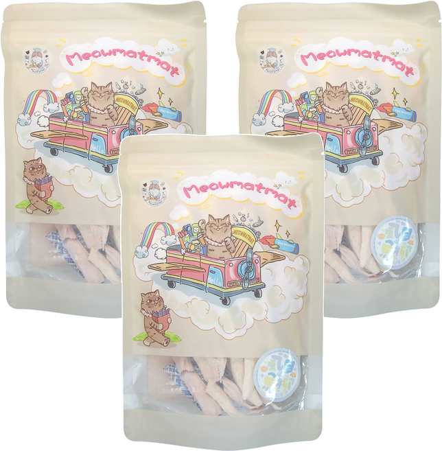 Meowmatmat 喵乜乜 凍乾, 無刺虱目魚, 100g, 3包