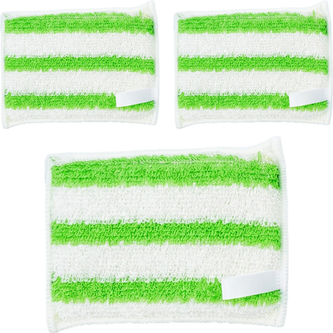 Masterclean 潔屋選物 日式竹纖維清潔棉 13 x 9 x 2cm, 綠色 + 白色, 3個, 3包