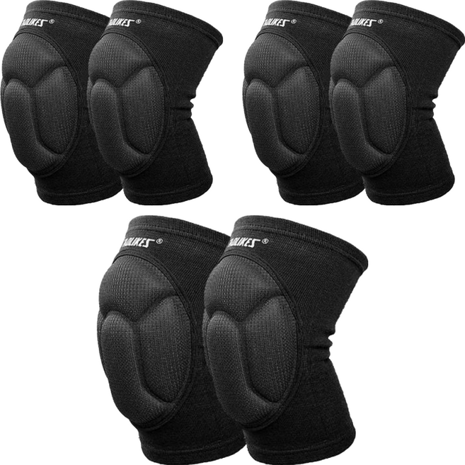 AOLIKES 奧力克斯 加墊防撞護膝 厚度2cm, 黑色, 3雙