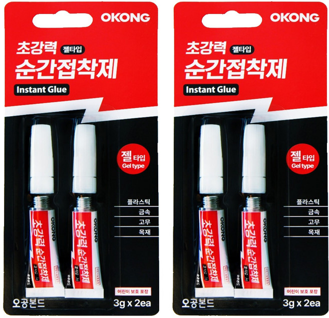 오공 초강력 순간접착제 젤타입 3g x 2p, 2개