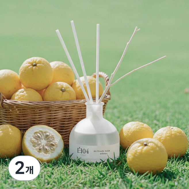 순백수 프레시 디퓨저, 2개, 150ml, 유자향