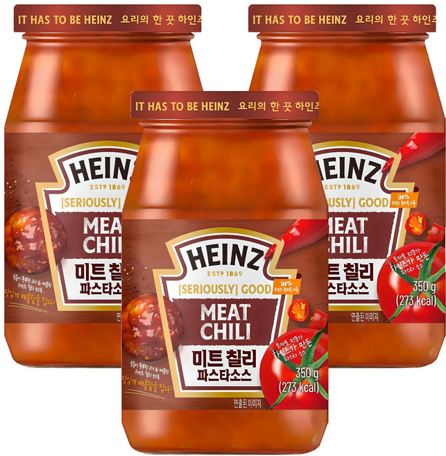 하인즈 미트 칠리 파스타 소스, 350g, 3개