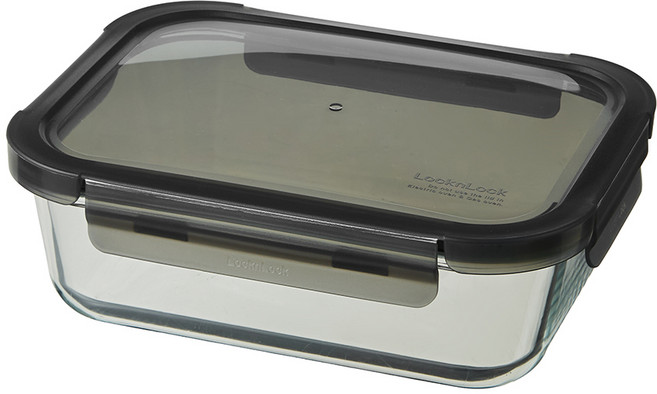 락앤락 안심 내열 유리용기 블랙, 2개, 1.52L