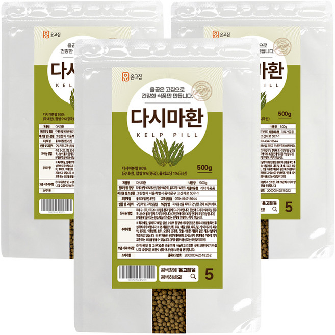 윤고집 다시마환, 500g, 3개
