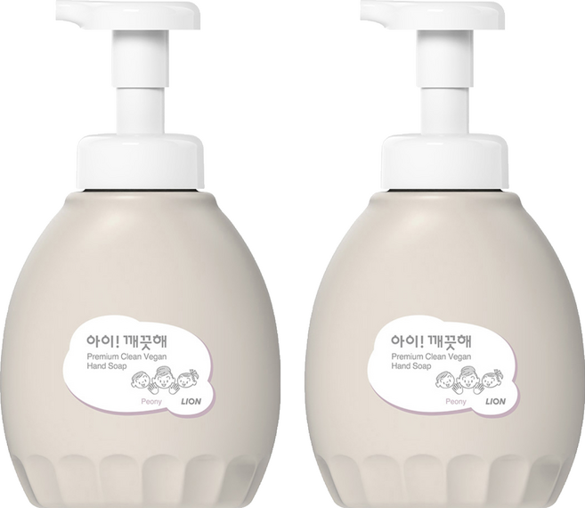 아이깨끗해 프리미엄 클린 비건 폼 핸드솝 피오니향, 450ml, 2개