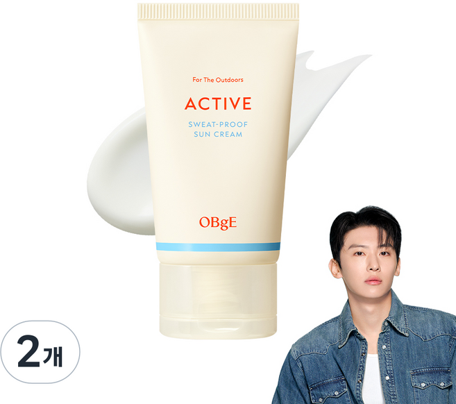 오브제 액티브 스웨트프루프 선크림 SPF50+ PA++++, 2개, 50ml