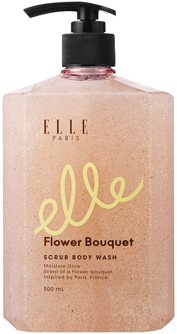 ELLEPARIS 스크럽 바디워시 플라워부케향, 1개, 500ml